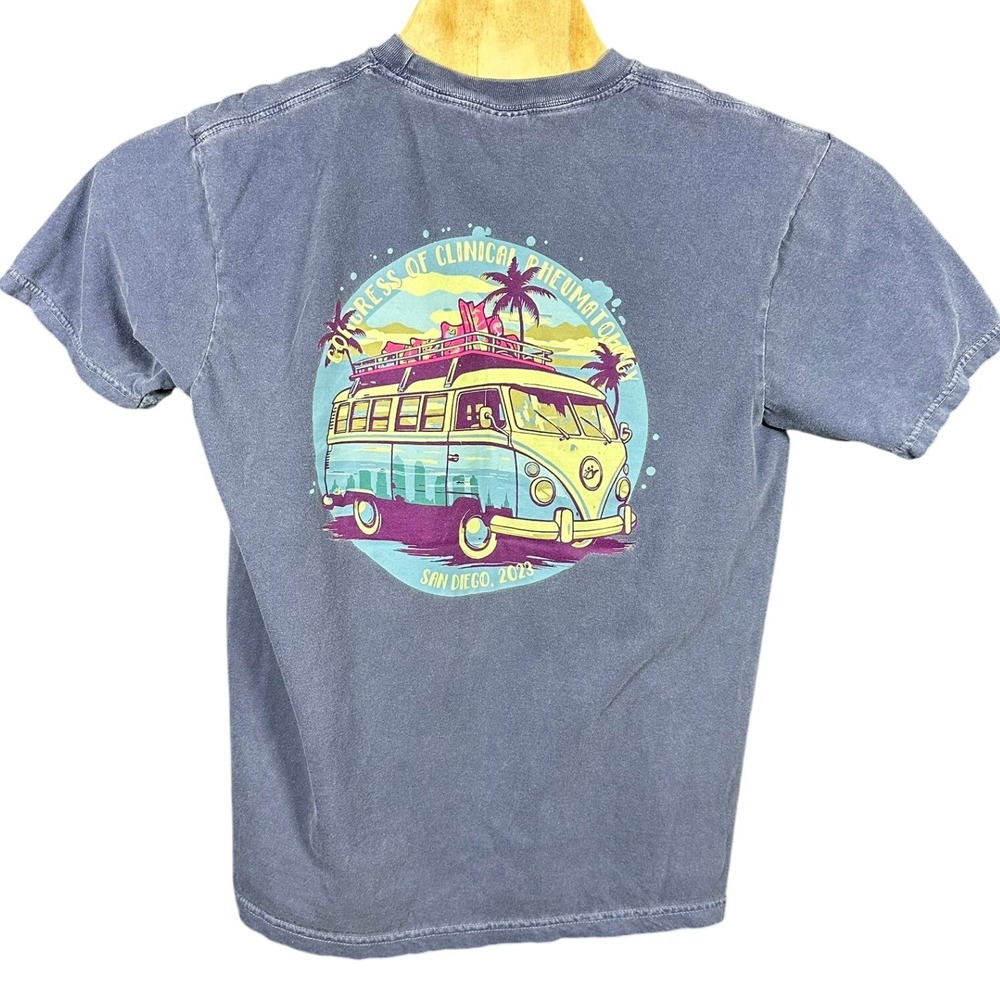 Comfort Colors CCR San Diego 2023 Graphic T-Shirt Men Large Blue Grey Van Cotton